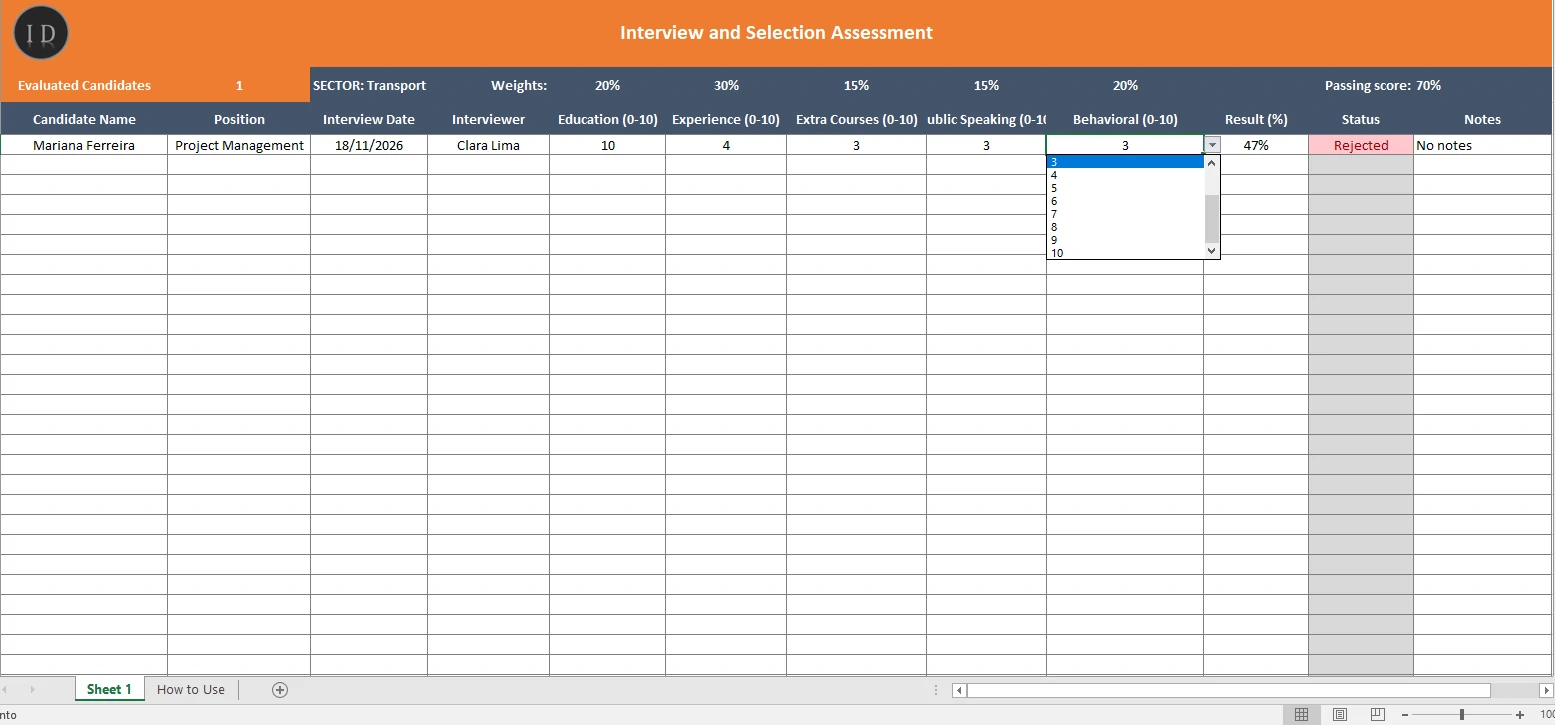 Interview And Selection Evaluation Hr
