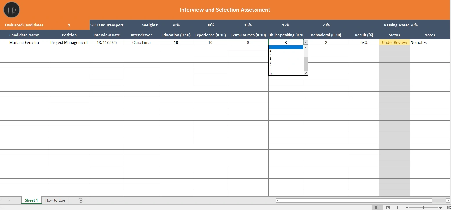 Interview And Selection Evaluation Premises